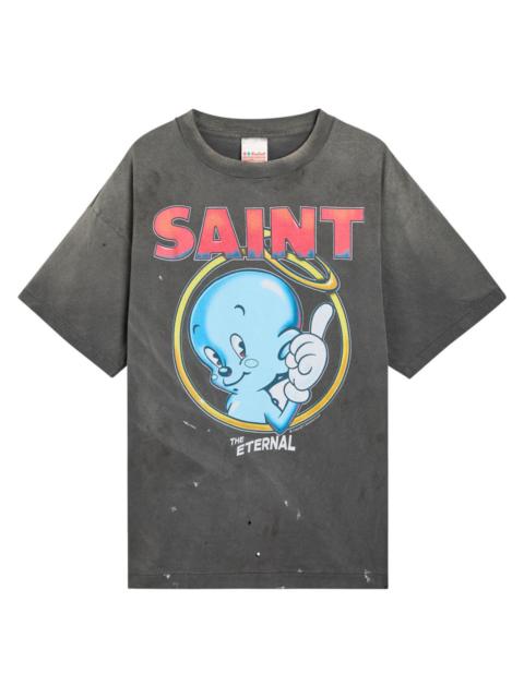 SAINT M×××××× Saint Mxxxxxx Eternal Printed Distressed Cotton T-shirt