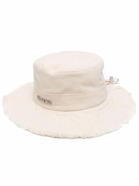 JACQUEMUS cotton logo-plaque sun hat