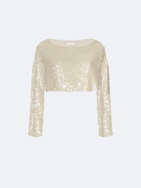 LAPOINTE Sequin Cropped Top