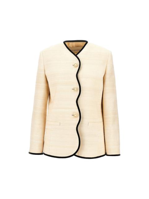 Valentino Valentino Silk Linen Canvas Jacket Beige Women