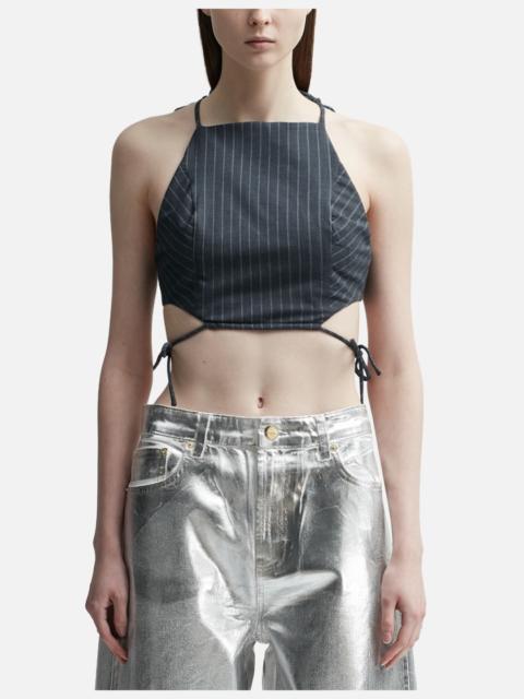 GANNI STRETCH STRIPE STRING TOP