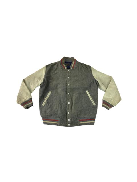 Other Designers Vintage - 80s Rare Way-Out But Classic Varsity Jacket Leather Sleeve