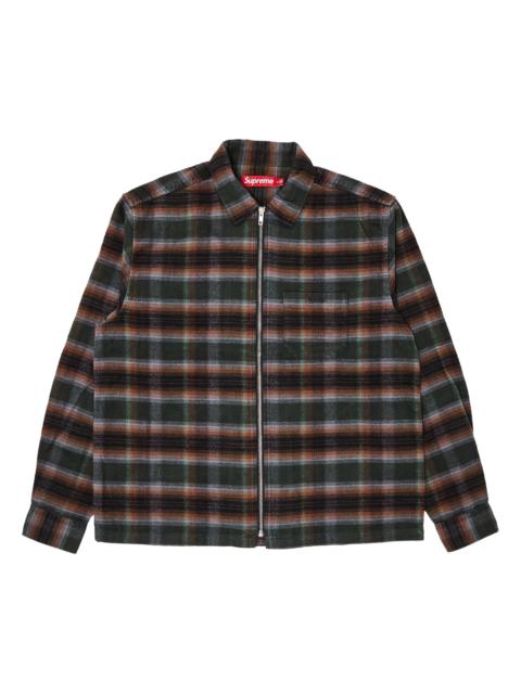 Supreme Supreme Shadow Plaid Flannel Zip Up Shirt (SS24) Black