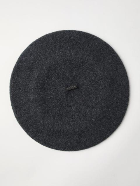 Brunello Cucinelli Wool beret with Precious detail
