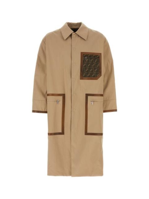 Fendi Man Beige Cotton Reversible Trench Coat