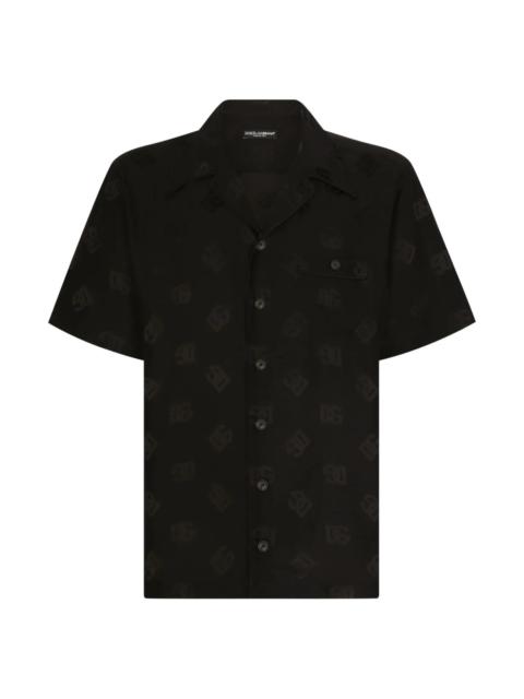 Dolce & Gabbana DG MONOGRAM-JACQUARD SILK SHIRT