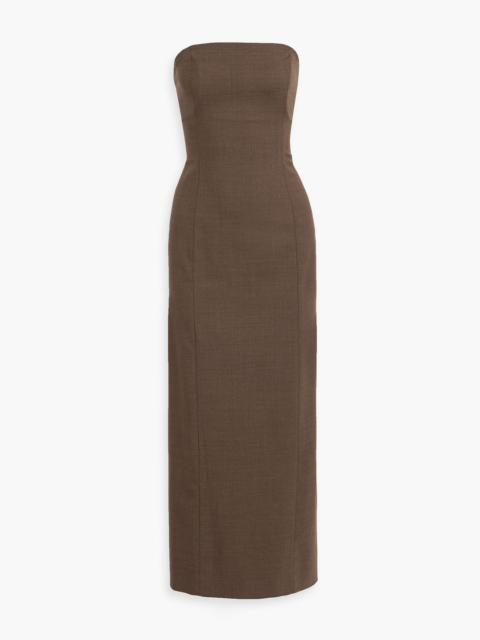 Loulou de Saison Shilo strapless wool-blend twill maxi dress