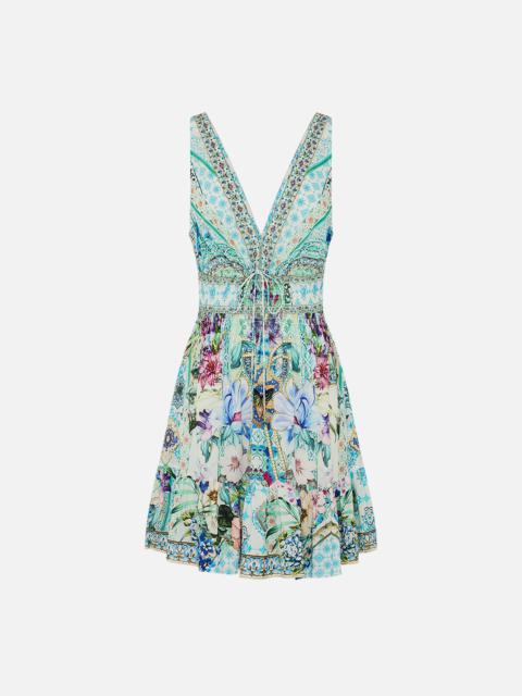 CAMILLA SHIRRED WAIST DETAIL MINI DRESS