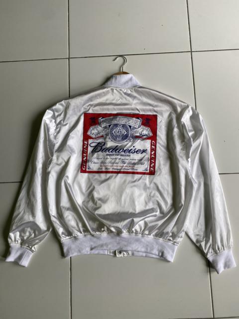 Other Designers If Six Was Nine - Budweiser King of beers Spell out Sating Bomber White Jacket