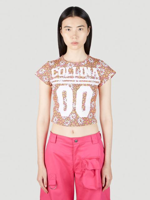 Collina Strada Logo Print Floral T-Shirt