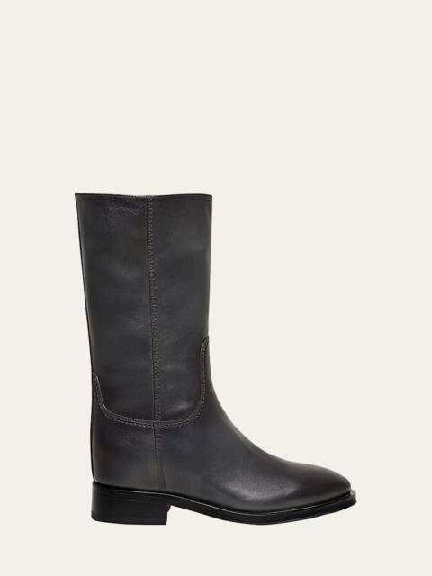 Santoni Fleeces Leather Mid Boots