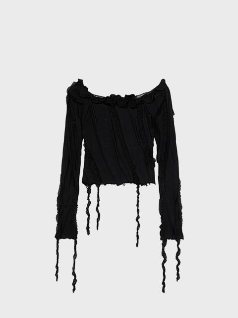 Blumarine JERSEY BLOUSE WITH INLAYS