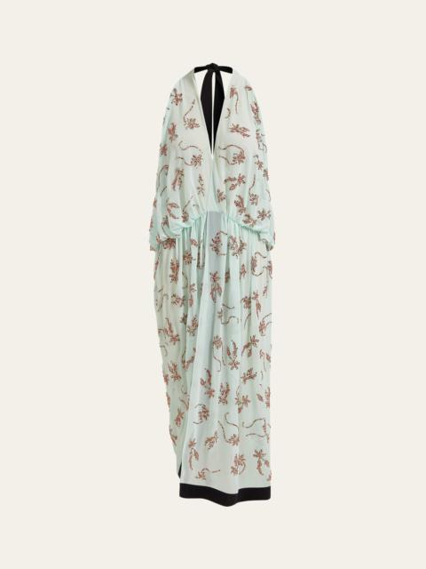 Vana Embellished Chiffon Midi Dress