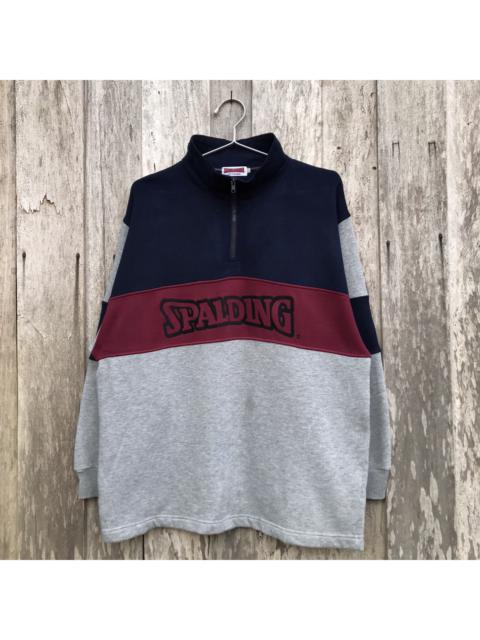 Other Designers Vintage - Vintage Spalding Athletic Sport Half Zip Sweatshirt Big Logo