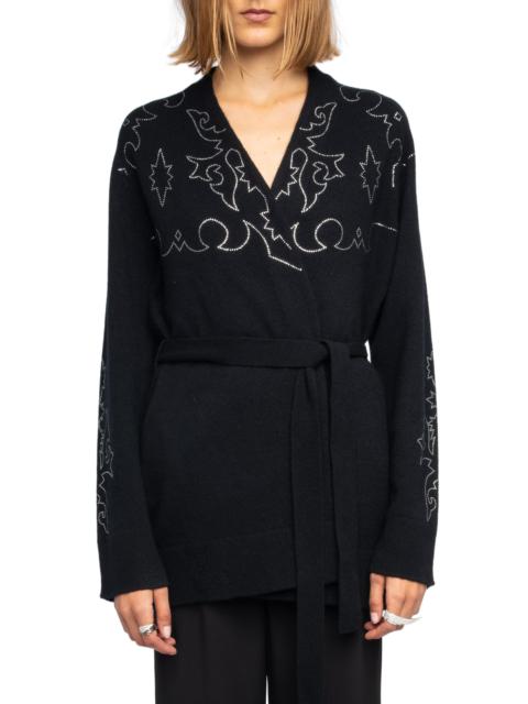 Zadig & Voltaire Zadig & Voltaire Salomy Crystal Embellished Cashmere Sweater in Black at Nordstrom