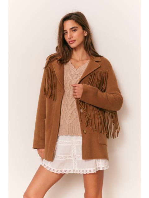 LoveShackFancy Maebella Wool Fringe Jacket