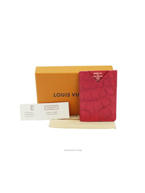 Louis Vuitton Louis Vuitton Genève Card Holder Wallet - Red Alligator Leather