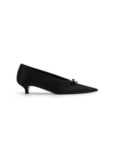 TOTEME Sharp Bow Satin Kitten Pumps black