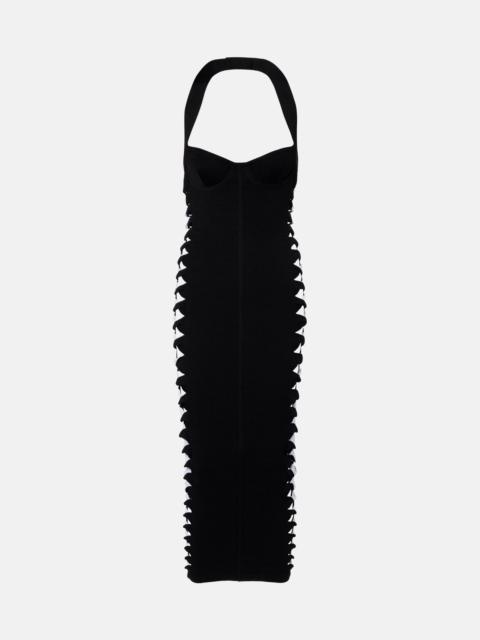 Balmain Cutout halterneck jersey midi dress