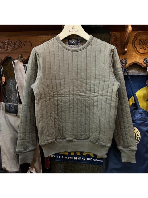 RRL by Ralph Lauren RRL Ralph Lauren Double RL Quilted Olive Sweatshirt