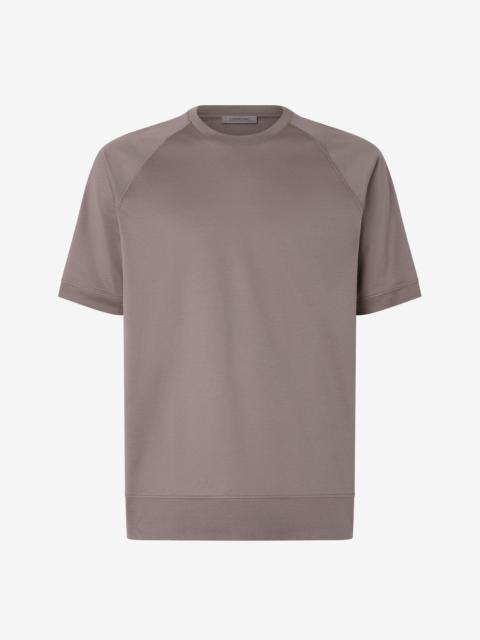 CORNELIANI Beige ribbed jersey crew neck t-shirt