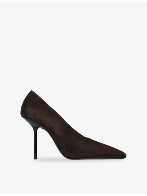 Victoria Beckham Square-Toe 100 Suede Pumps