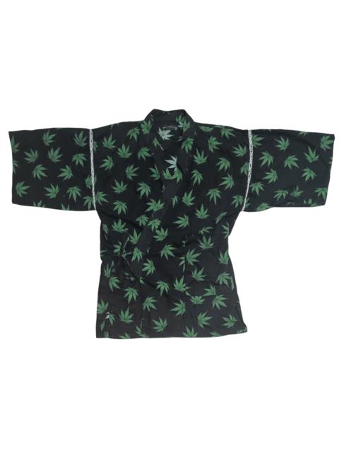 Other Designers Japanese Brand - MARIJUANA OVERPRINT BONDAGE LIGHT KIMONO