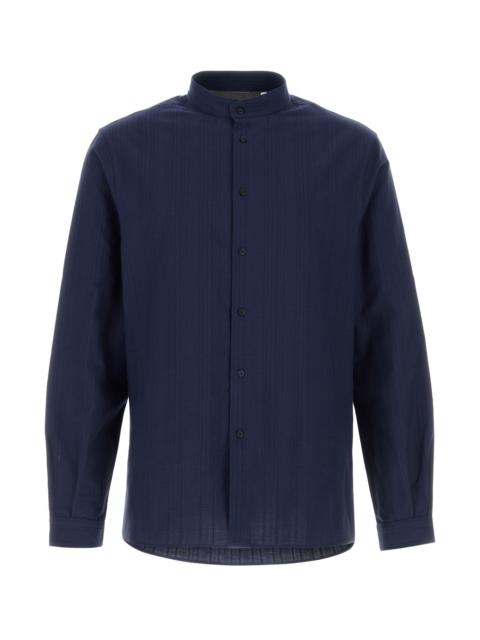 Brunello Cucinelli Navy blue cotton shirt