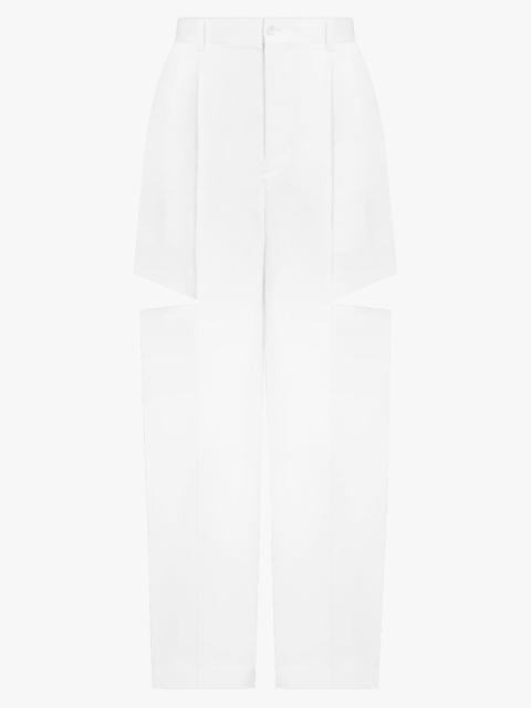 Noir Kei Ninomiya WIDE LEG SLIT DETAIL PANT | WHITE