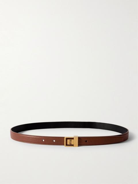 SAINT LAURENT Leather waist belt Brown