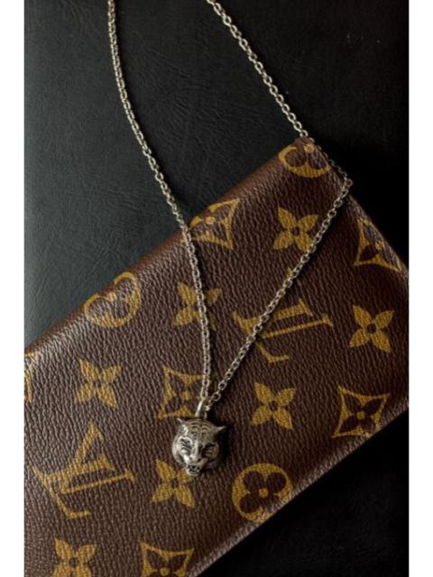 GUCCI SS17 tiger head na sterling silver pendant necklace