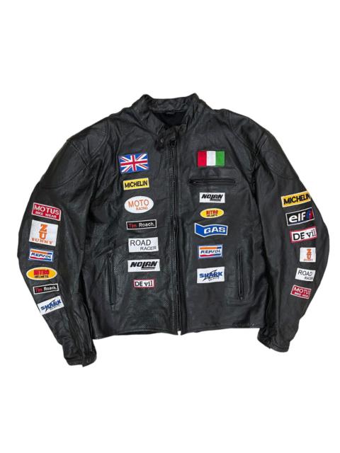 Other Designers 🔥Japanese Brand Racing Patches Leather Bikers Jacket