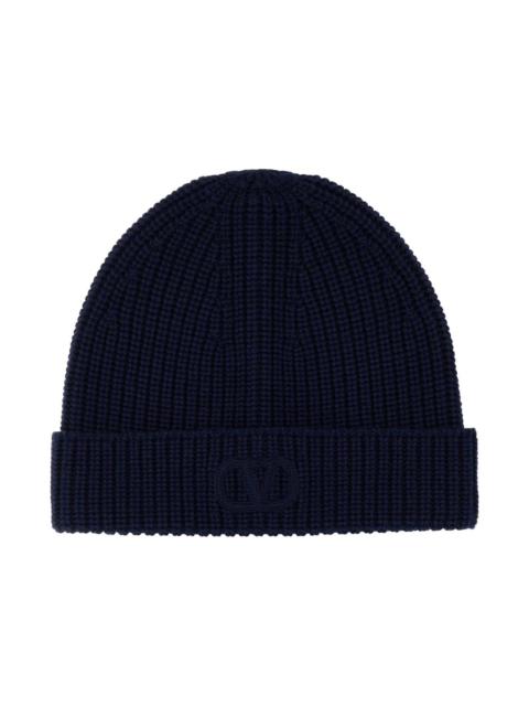 Valentino Midnight Blue Wool Beanie Hat