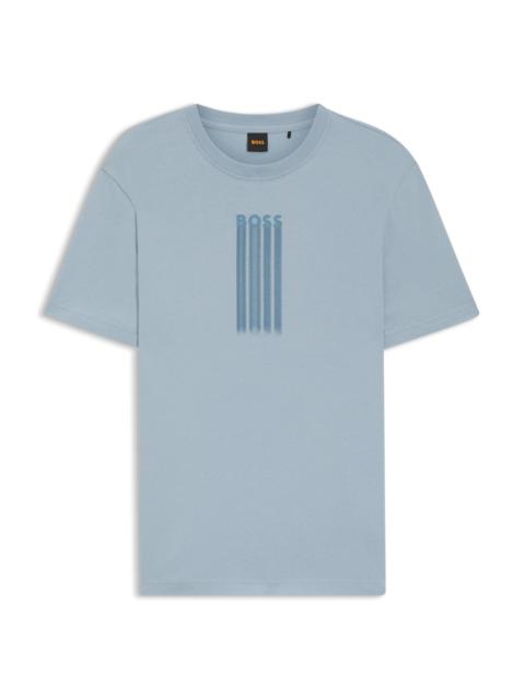 BOSS LOGO-ARTWORK T-SHIRT IN COTTON JERSEY