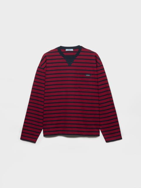 Prada Long-sleeved striped jersey T-shirt