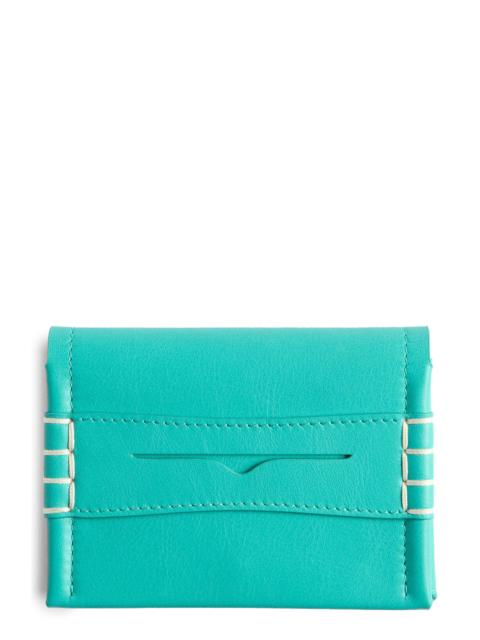 JW Anderson JW Anderson Loafer Leather Bifold Card Holder in Turquoise at Nordstrom