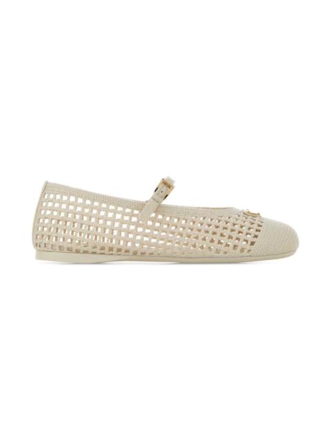 Prada Ivory Crochet Ballerinas