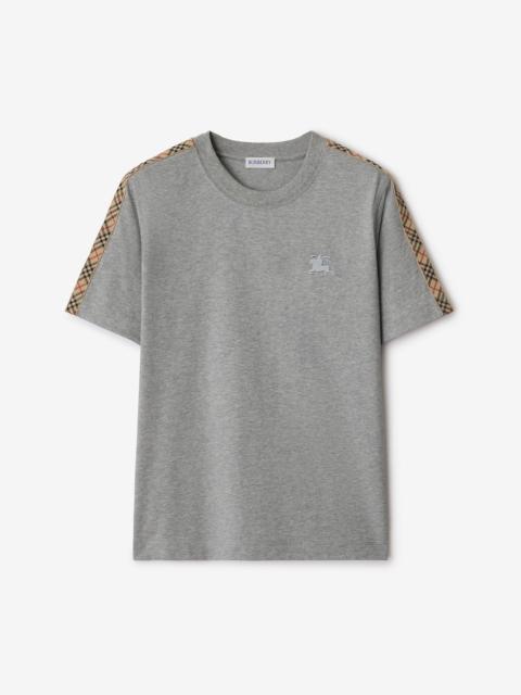 Burberry Check Trim Cotton T-shirt