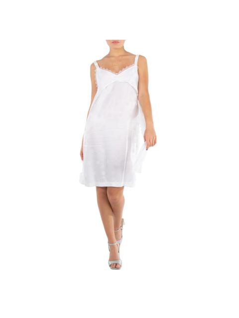 Burberry Burberry Polka Dot Lace Trim Satin Slip Dress