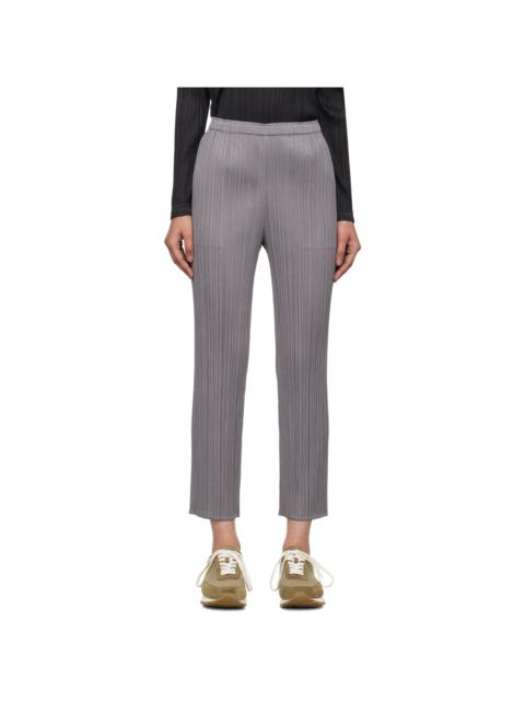 Pleats Please Issey Miyake Gray Pleated Trousers