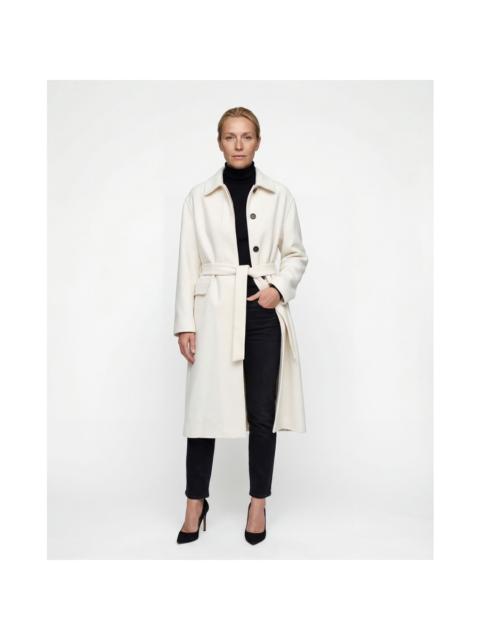 Brunello Cucinelli Brunello Cucinelli Wooff White Cashmere Belted Jacket