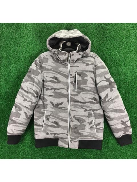 Other Designers Vintage - Vintage 90's Puffer Zipper Jacket Hoodie Camo