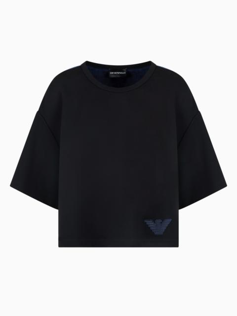 EMPORIO ARMANI SHORT-SLEEVED INTERLOCK JERSEY SWEATSHIRT