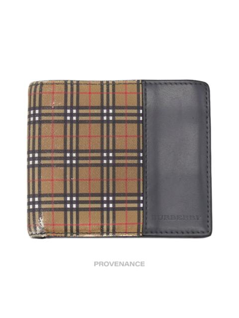 Burberry Burberry Bifold Wallet - Micro Nova Check Grey Leather