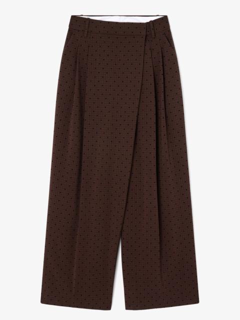 GANNI FLOCK CHECK CROSS-OVER PANTS