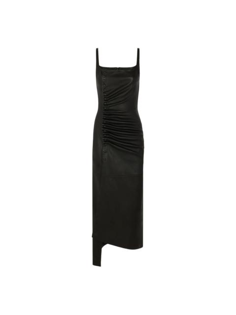 rabanne ruched midi dress