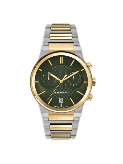FERRAGAMO Ferragamo Chronograph Quartz Green Dial Men's Watch SFME01223