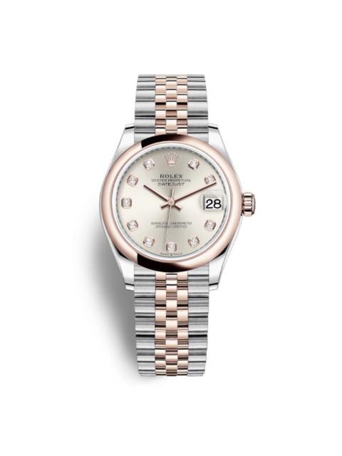 ROLEX Rolex Datejust 31 Silver Diamond Dial Automatic Steel and 18kt Everose Gold Jubilee Watch 278241SDJ