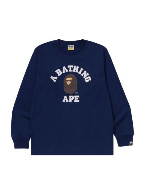 A BATHING APE® BAPE College Long-Sleeve Tee 'Navy'