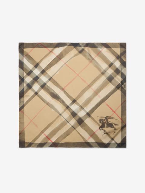 Burberry Watercolour Check Silk Scarf
